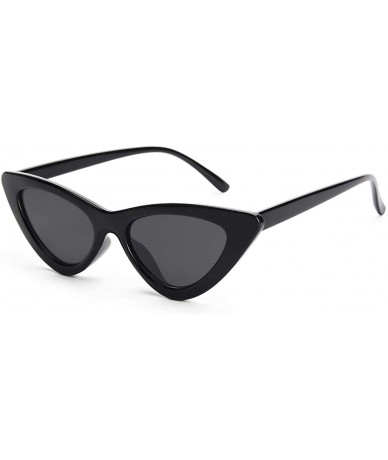 Aviator Retro Vintage Narrow Cat Eye Sunglasses for Women Clout Goggles Plastic Frame - *A-black Grey - C4189L93O5U $7.44