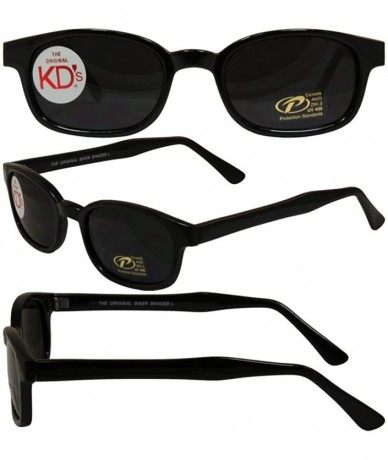 Rectangular Original KD's Biker Sunglasses 2-pack Smoke and Yellow Lenses- Black- Adult - C018R5EWWTQ $26.34