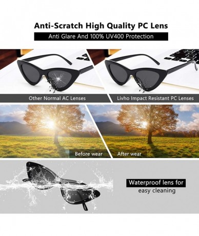 Aviator Retro Vintage Narrow Cat Eye Sunglasses for Women Clout Goggles Plastic Frame - *A-black Grey - C4189L93O5U $19.10