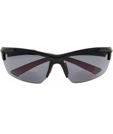 Sport Sports Half-Rim Bifocal Sunglasses Anti-UV Sunglasses for Readers - Black Red - C9189X56NRL $21.10