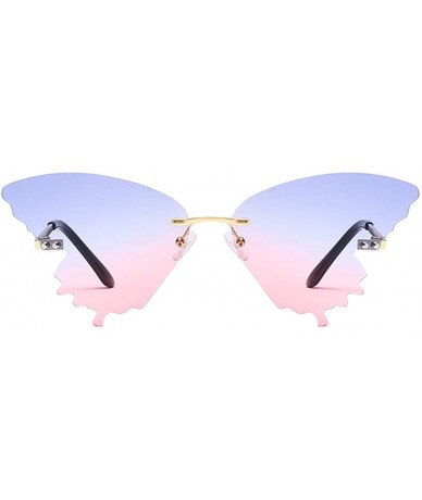 Rimless Butterfly Sunglasses for Women/Men Oversized Rimless Eyewear Luxury Trending Cat Eye Sun Glasses Streetwear UV400 - C...