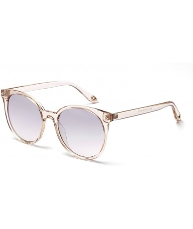 Round Glasses Elegant Transparent Sunglasses Gradient - Silver - CY18AO5ATLI $11.00