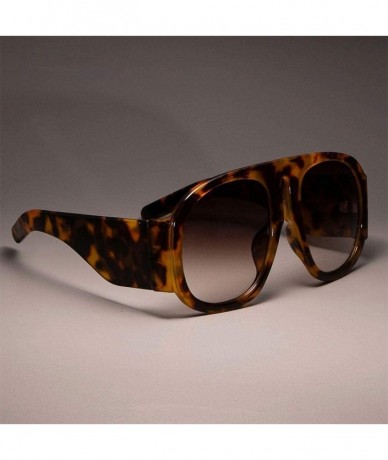 Aviator 45497 Retro Oversize Sunglasses Men Women Gradient Lens Brand C1 Black Black - C3 Yellow Tea - CB18YLXYAHZ $10.18