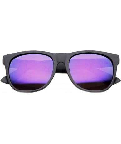 Wayfarer Designer Inspired Basic Shape Super Horn Rimmed Sunglasses (Black Purple) - C011V7IKCFT $8.27