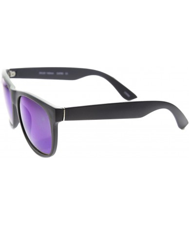 Wayfarer Designer Inspired Basic Shape Super Horn Rimmed Sunglasses (Black Purple) - C011V7IKCFT $8.27