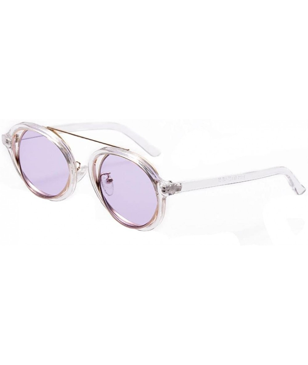 Rimless Fashion Womens Retro Vintage Round Frame UV Glasses Sunglasses - Pp - C318D3OXQ6A $10.51