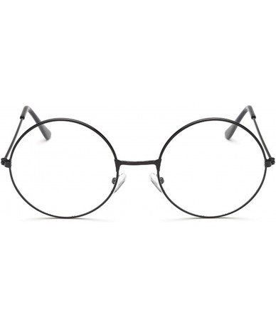 Round Fashion Vintage Retro Metal Frame Clear Lens Glasses Nerd Geek Eyewear Eyeglasses Oversized Round Circle Eye - C8198ZN3...
