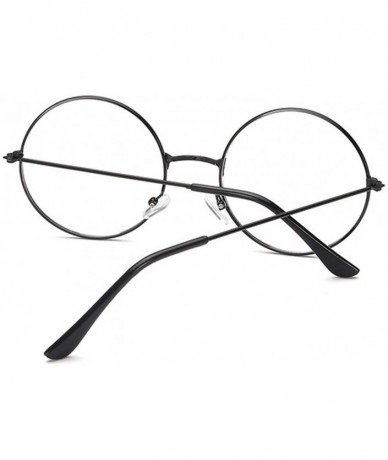 Round Fashion Vintage Retro Metal Frame Clear Lens Glasses Nerd Geek Eyewear Eyeglasses Oversized Round Circle Eye - C8198ZN3...