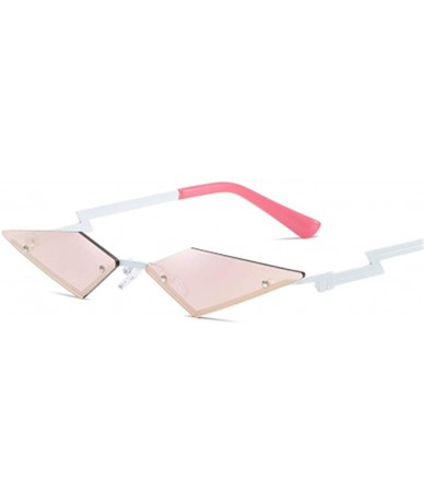 Rimless Rimless Cat Eye Diamond Shape Sunglasses for WomenUV400 Eyewear - Pink - CU1992N7Y95 $17.06