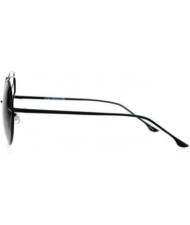 Round High Fashion Sunglasses Womens Wire Metal Round Cateye Shades - Black - CM188AGD0R8 $9.77