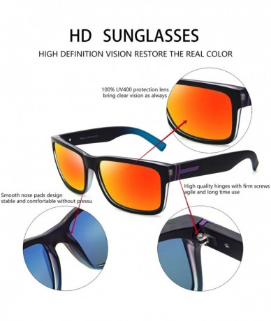 Square Vintage Polarized Sunglasses for Men Women Retro Oversized Square Mirror Sun Glasses - C018HZSRDLM $12.52