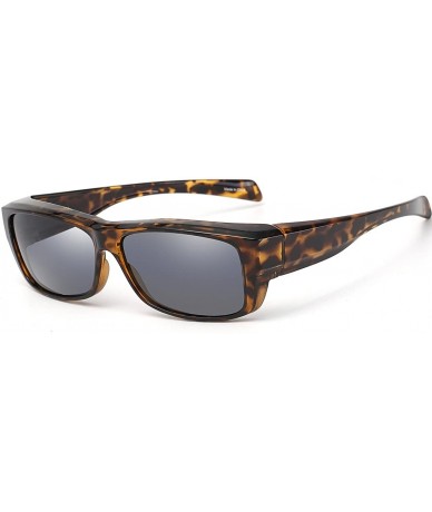 Square Fit Over Glasses Sunglasses with Polarized Lens for Women Men - Small Size - Tortoise Frame/Grey Lens - CP18D2Y8WHZ $1...