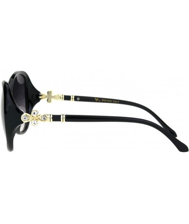 Butterfly Womens Designer Style Sunglasses Pretty Rhinestone Fashion UV 400 - Black - CQ18OQ6Z6H2 $12.66