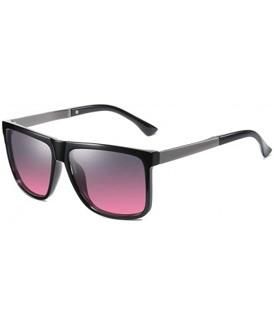 Goggle Men Women Classic Polarized Sunglasses Driving Square Frame Sun Glasses Male Goggle UV400 - Black Tea - CR199O6SKL5 $9.07
