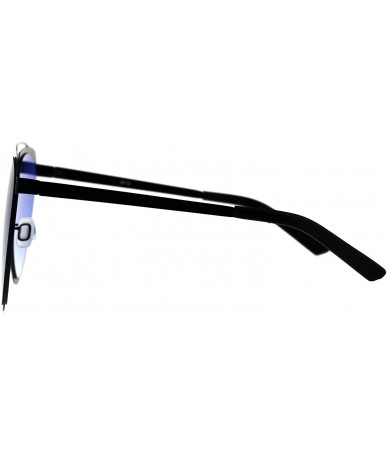 Aviator Unique Aviator Sunglasses Unisex Oversized Futuristic Fashion Shades - Black (Blue) - CK18KGQRXW2 $15.83