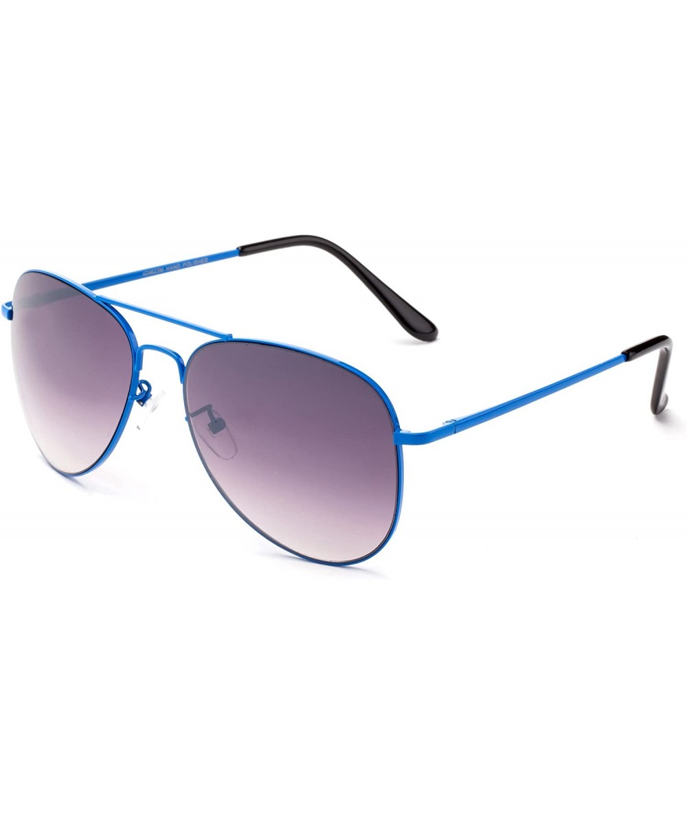 Aviator Slimmy" - Classic Color Design Aviator High Fashion Sunglasses for Women and Men - Blue - C112OBAQYEW $18.36