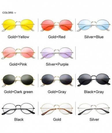 Round Vintage Round Sunglasses Women Er Retro Luxury Sun Glasses Small Mirror Ladies Oculos - Gold Yellow - CL198AHQRDZ $28.22