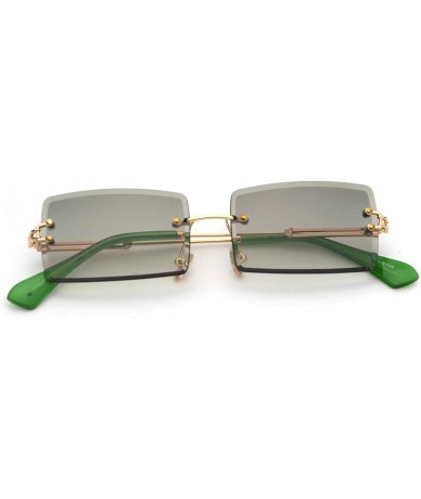 Square Fashion RimlSunglasses Women Accessories Rectangle Sun Glasses Green Black Brown Square Eyewear - CU19859MN04 $27.71