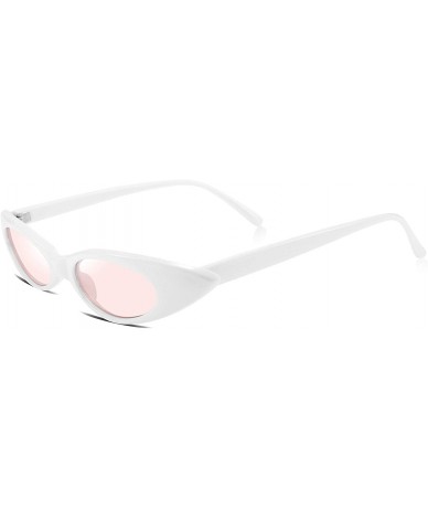 Cat Eye Small Cat Eye for Women Sunglasses Clout Goggle Jelly Glitter Sharp B2423 - White/Pink - C818DORETE5 $10.84