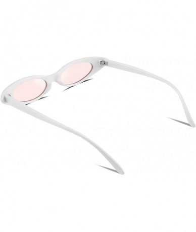 Cat Eye Small Cat Eye for Women Sunglasses Clout Goggle Jelly Glitter Sharp B2423 - White/Pink - C818DORETE5 $10.84
