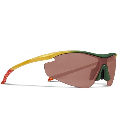 Sport Zeta Yellow Golf Sunglasses with ZEISS P5020 Red Tri-flection Lenses - CU18KLT968T $18.38