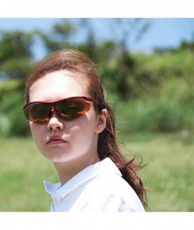Sport Zeta Yellow Golf Sunglasses with ZEISS P5020 Red Tri-flection Lenses - CU18KLT968T $18.38