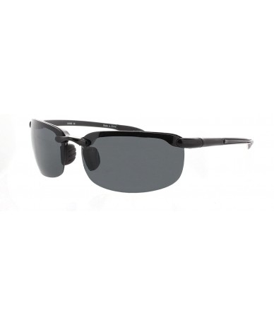 Semi-rimless Island Sol TR90 Polarized and Non-Polarized Partial Flex Frame Semi Rimless Sunglasses - Polarized Black - CW12E...