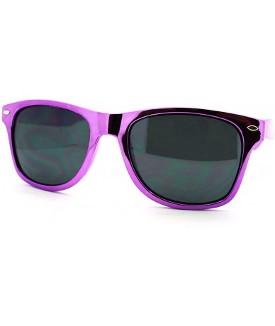 Square Shiny Metallic Color Stunna Shades Classic Square Sunglasses - Purple - CY11MI0MFL9 $9.95