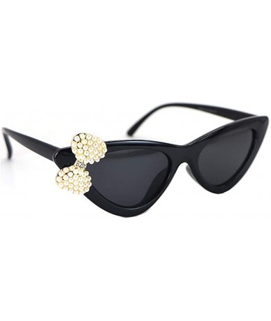 Cat Eye Rhinestone Designer Retro Cat Eye Sunglasses Small Durable 2020 Fashion Ladies Women UV400 - Love - CG198G37CH2 $27.81