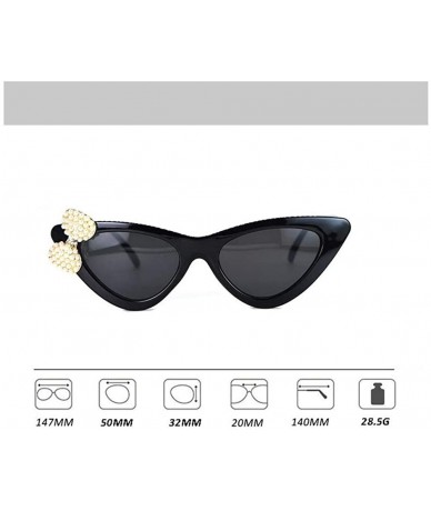Cat Eye Rhinestone Designer Retro Cat Eye Sunglasses Small Durable 2020 Fashion Ladies Women UV400 - Love - CG198G37CH2 $27.81