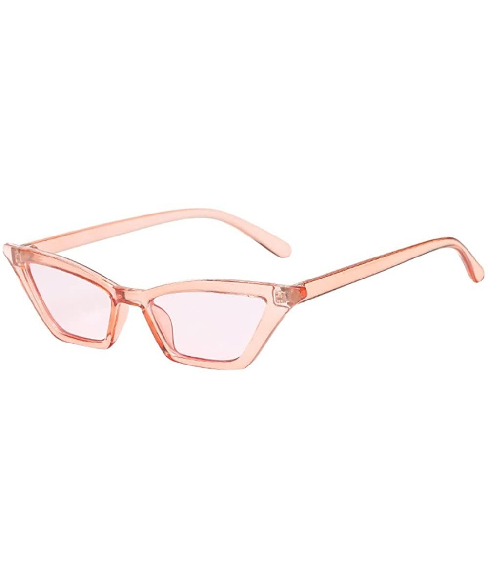 Oval Women's Vintage Cat Eye Sunglasses Ladies Luxury 90's Cateye Sunglasses Retro UV400 Protective Square Eyewear - A - CR19...