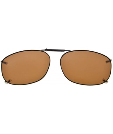 Wrap Metal Frame Rim Polarized Lens Clip On Sunglasses 2 1/16"x1 3/8" - C67-brown - C5190MA5NZR $30.09