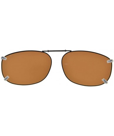 Wrap Metal Frame Rim Polarized Lens Clip On Sunglasses 2 1/16"x1 3/8" - C67-brown - C5190MA5NZR $14.87