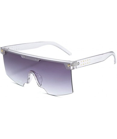 Aviator One-Piece Big Frame Sunglasses for Men and Women 2124 - Grey - CF18AN3TYM9 $9.93