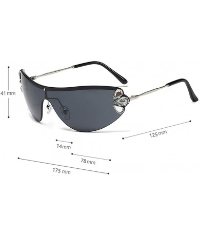 Wrap Retro Wrap sunglasses for women Diamond sunglasses oversized sunglasses UV400 Provection - 4 - CC1907WDHEX $16.17