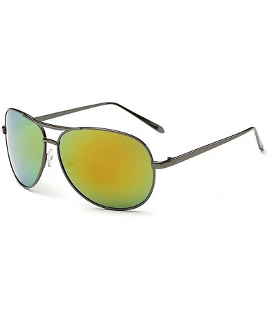 Aviator Women's Classic Mirror Lens Polarized Aviator Sunglasses Metal Frame 61mm - Grey/Red - CN12EEU2OWP $25.40