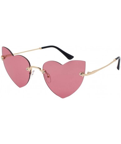 Semi-rimless Heart Shaped Rimless Sunglasses Candy Color Eyewear Lightweight Sunglasses Mirrored Lens Fashion Goggle Eyewear ...