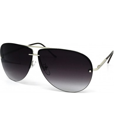 Oversized 506 Tint Lenz Teardrop Rimless Metal Frame Womens Mens Aviator Sunglasses - Rimless - CX183N2HDTS $26.58