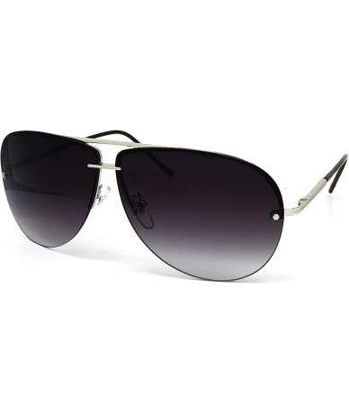 Oversized 506 Tint Lenz Teardrop Rimless Metal Frame Womens Mens Aviator Sunglasses - Rimless - CX183N2HDTS $17.24