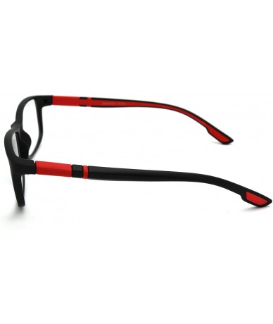 Rectangular Soft Matte Black w/ 2 Tone Reading Glasses Spring Hinge 0.74 Oz - Z1 Matte Black Matte Red - CZ18T4AX54O $18.49