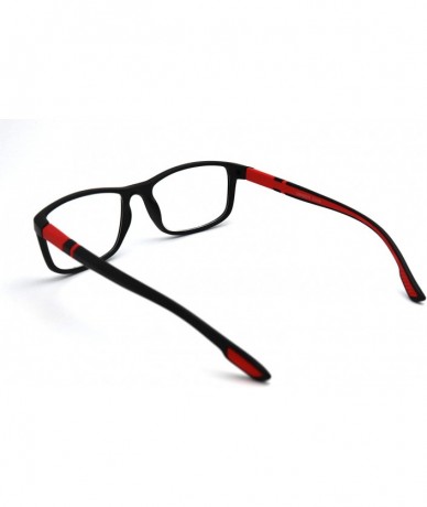 Rectangular Soft Matte Black w/ 2 Tone Reading Glasses Spring Hinge 0.74 Oz - Z1 Matte Black Matte Red - CZ18T4AX54O $18.49