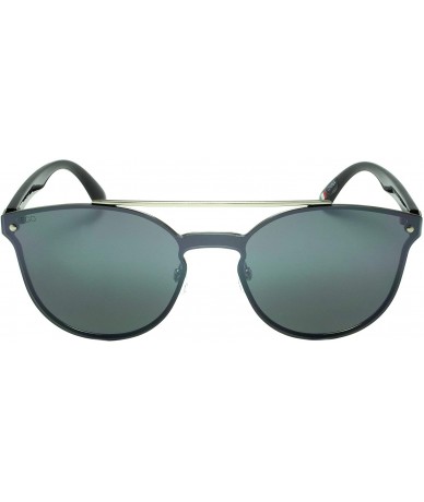 Round 7094 Round Retro Sunglasses - UV Protection - Black / Silver - C518O7MRZ7T $26.23