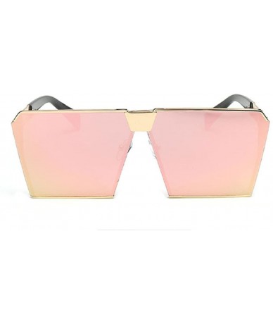 Goggle Women Men Sunglasses Oversized Retro Square Glasses Metal Frame - Pink - C518CRQKELL $9.98