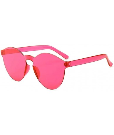 Round Unisex Fashion Candy Colors Round Outdoor Sunglasses Sunglasses - Rose Red - C8199UM32TL $12.14