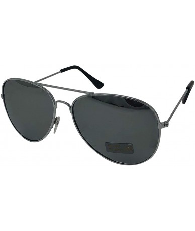 Aviator Authentic White Yacht Skipper Sailor Captain's Hat with Silver Aviator Sunglasses 2 Pack - CT195OTAMN7 $31.33