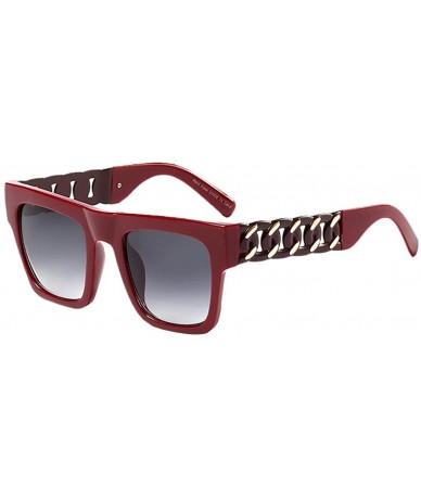 Oversized Sunglasses Eyewear Women - Ladies Sunglasses UV400 Protection Resin Lens - Wine - CX18SMSG9N6 $18.36