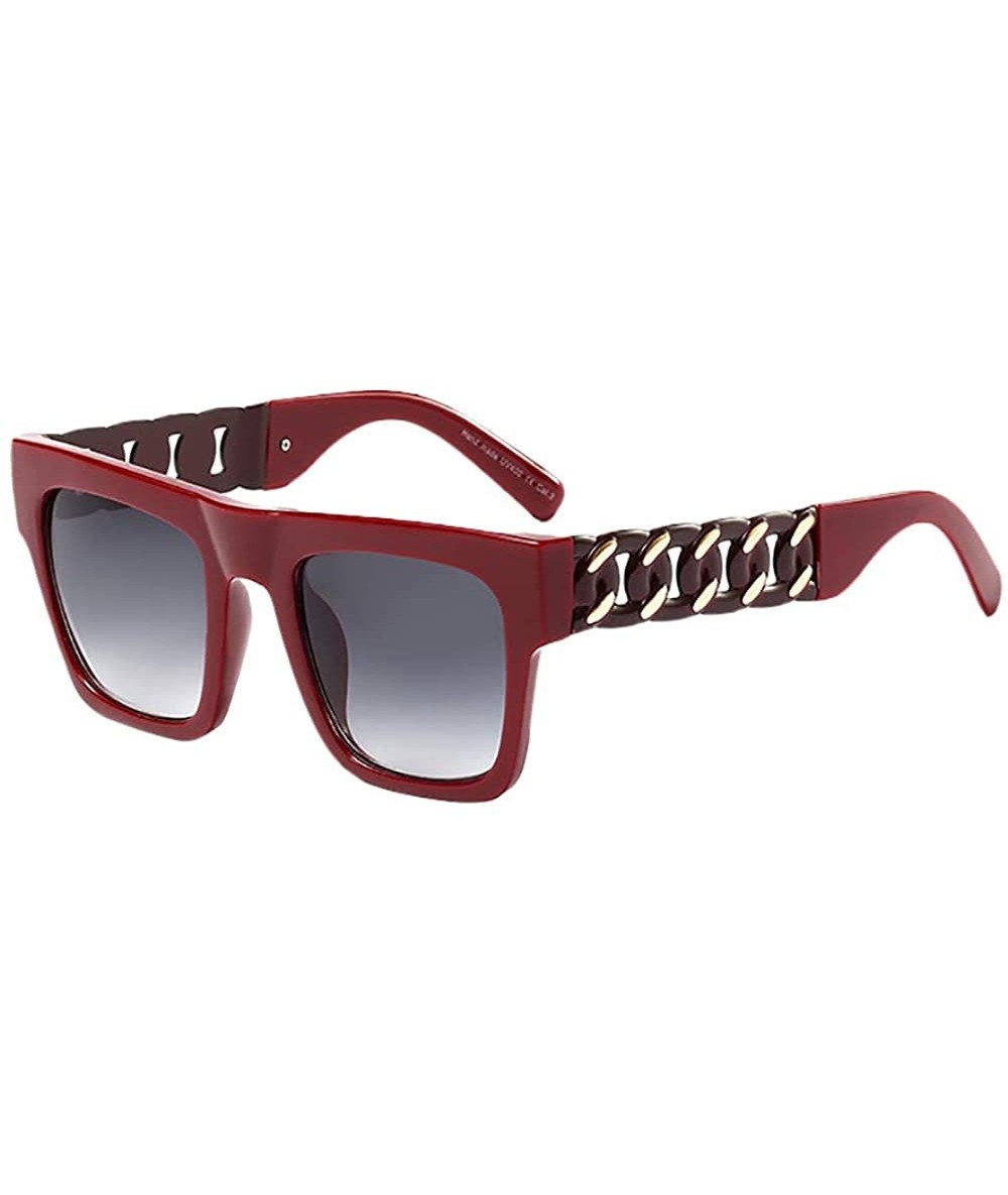 Oversized Sunglasses Eyewear Women - Ladies Sunglasses UV400 Protection Resin Lens - Wine - CX18SMSG9N6 $11.60