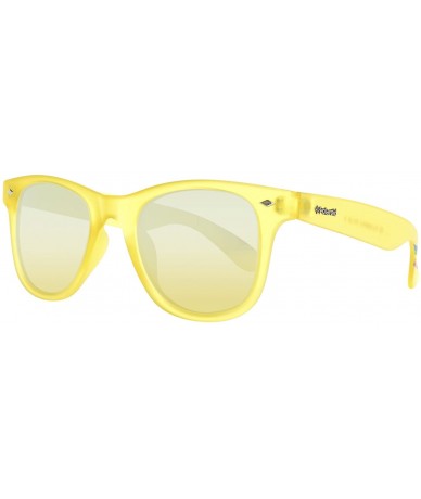 Rectangular Pld6009/N/S Rectangular Sunglasses - Transparent Yellow/Gray Gold Mirror - CJ11YXCTUUT $34.22
