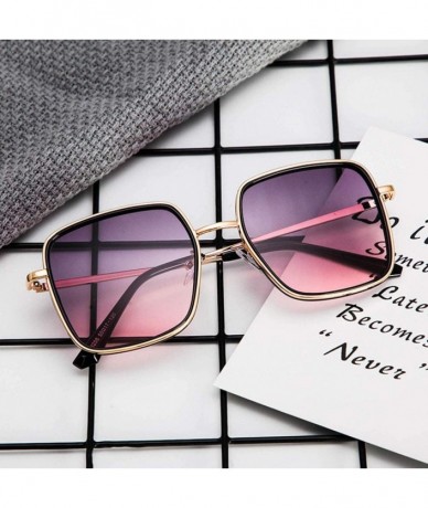 Oversized Fashion Oversized Sunglasses for Women- Unisex Polarized Vintage Eyewear Glasse - Purple - C018S6UEONC $10.93