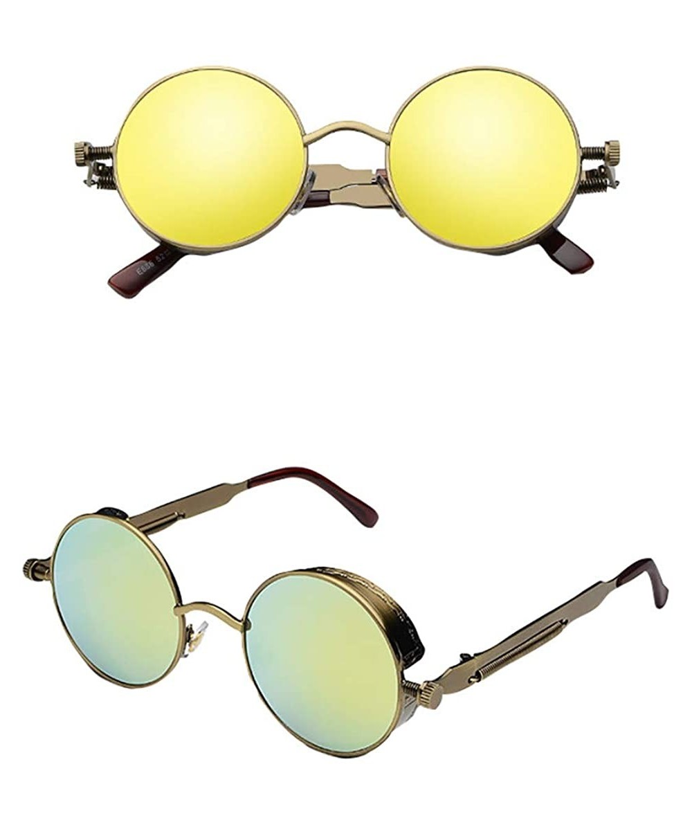 Oversized Men Women Round Square Vintage Mirrored Sunglasses Eyewear Outdoor Sports Glasse 2019 Fashion - D - C418TM0GIUL $12.74